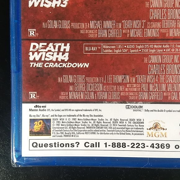 Factory Sealed Bronson: Triple Threat Collection Blu Ray, Death Wish 2,3,4 - Picture 4 of 10